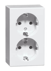 SCHUKO double sockets surface mounting IP 20