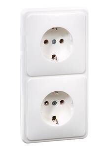 Double sockets flush mounting IP 20