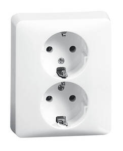SCHUKO double sockets flush mounting for single mounting IP 20