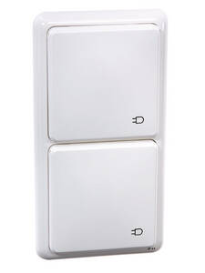 Double sockets flush mounting IP 44